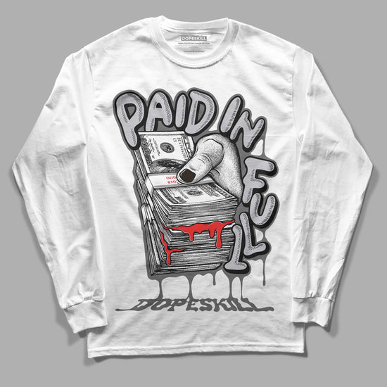 Grey Sneakers DopeSkill Long Sleeve T-Shirt Paid In Full Graphic Streetwear - White