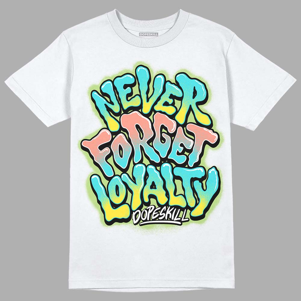 New Balance 9060 “Cyan Burst” DopeSkill T-Shirt Never Forget Loyalty Graphic Streetwear - White