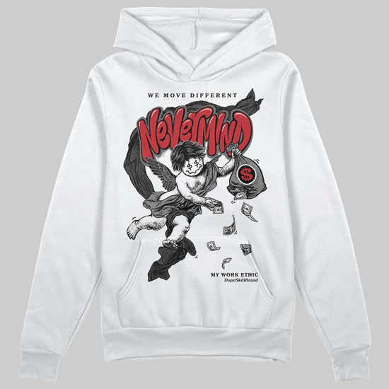 Jordan 4 “Black Cat” (2025) DopeSkill Hoodie Sweatshirt Nevermind Graphic Streetwear - White
