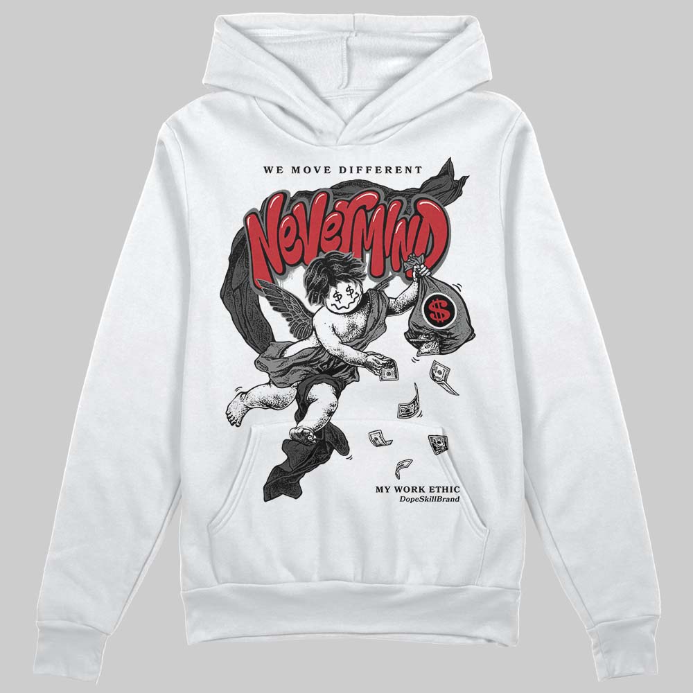 Jordan 4 “Black Cat” (2025) DopeSkill Hoodie Sweatshirt Nevermind Graphic Streetwear - White