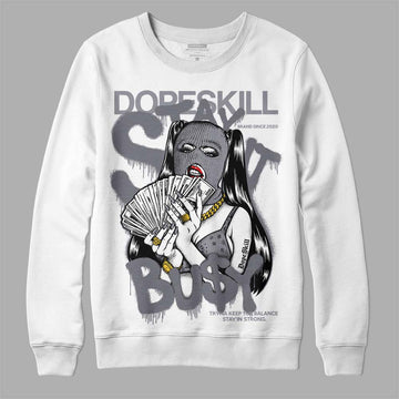 Jordan 14 Retro 'Stealth' DopeSkill Sweatshirt Stay It Busy Graphic Streetwear - White