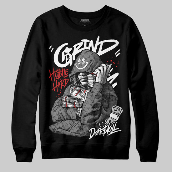 Grey Sneakers DopeSkill Sweatshirt Grind Pray Graphic Streetwear - Black
