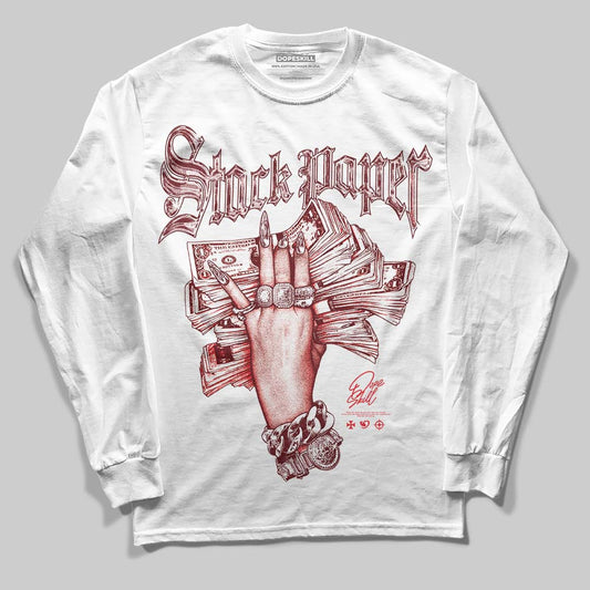 Red Sneakers DopeSkill Long Sleeve T-Shirt Stack Paper Graphic Streetwear - White