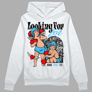 Jordan 1 High Retro OG “University Blue” DopeSkill Hoodie Sweatshirt Looking For Love Graphic Streetwear - White