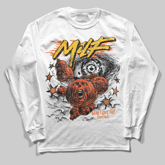 Orange, Black & White Sneakers DopeSkill Long Sleeve T-Shirt MILF Graphic Streetwear - White