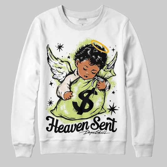 Jordan 5 “Luminous Green” DopeSkill Sweatshirt Heaven Sent Graphic Streetwear - White