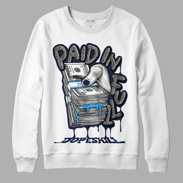 Jordan 3 "Midnight Navy" DopeSkill Sweatshirt Paid In Full Graphic Streetwear - White 