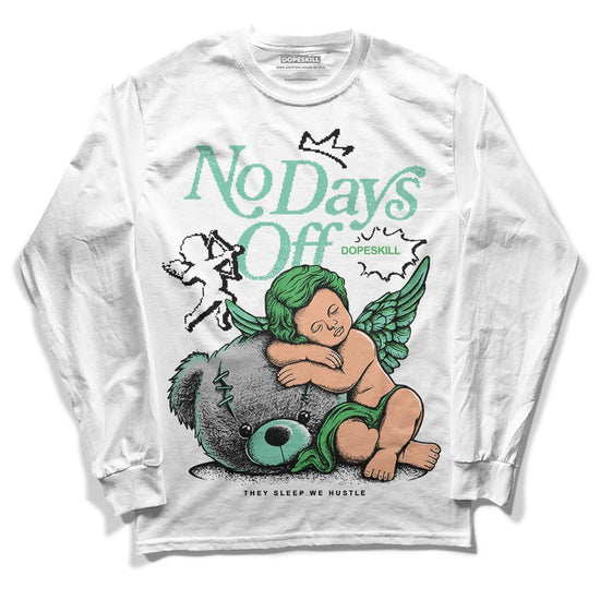 Jordan 1 High OG Green Glow DopeSkill Long Sleeve T-Shirt New No Days Off Graphic Streetwear - White