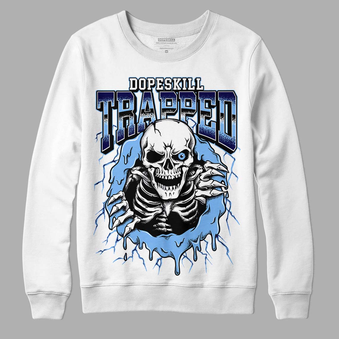 Jordan 6 University Blue DopeSkill Sweatshirt Trapped Halloween Graphic Streetwear