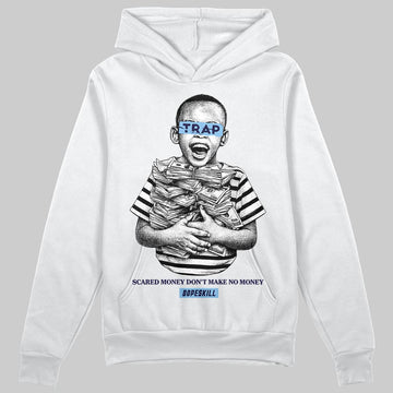 University Blue Sneakers DopeSkill Hoodie Scared Money Don't Make No Money Graphic Streetwear - White