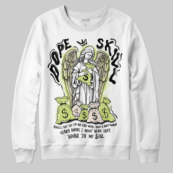 Jordan 5 “Luminous Green” DopeSkill Sweatshirt Angels Graphic Streetwear - White 