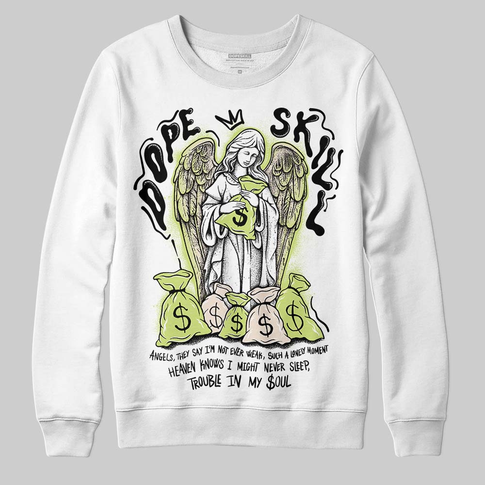 Jordan 5 “Luminous Green” DopeSkill Sweatshirt Angels Graphic Streetwear - White 