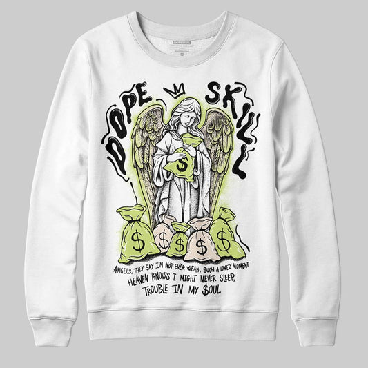 Jordan 5 “Luminous Green” DopeSkill Sweatshirt Angels Graphic Streetwear - White 