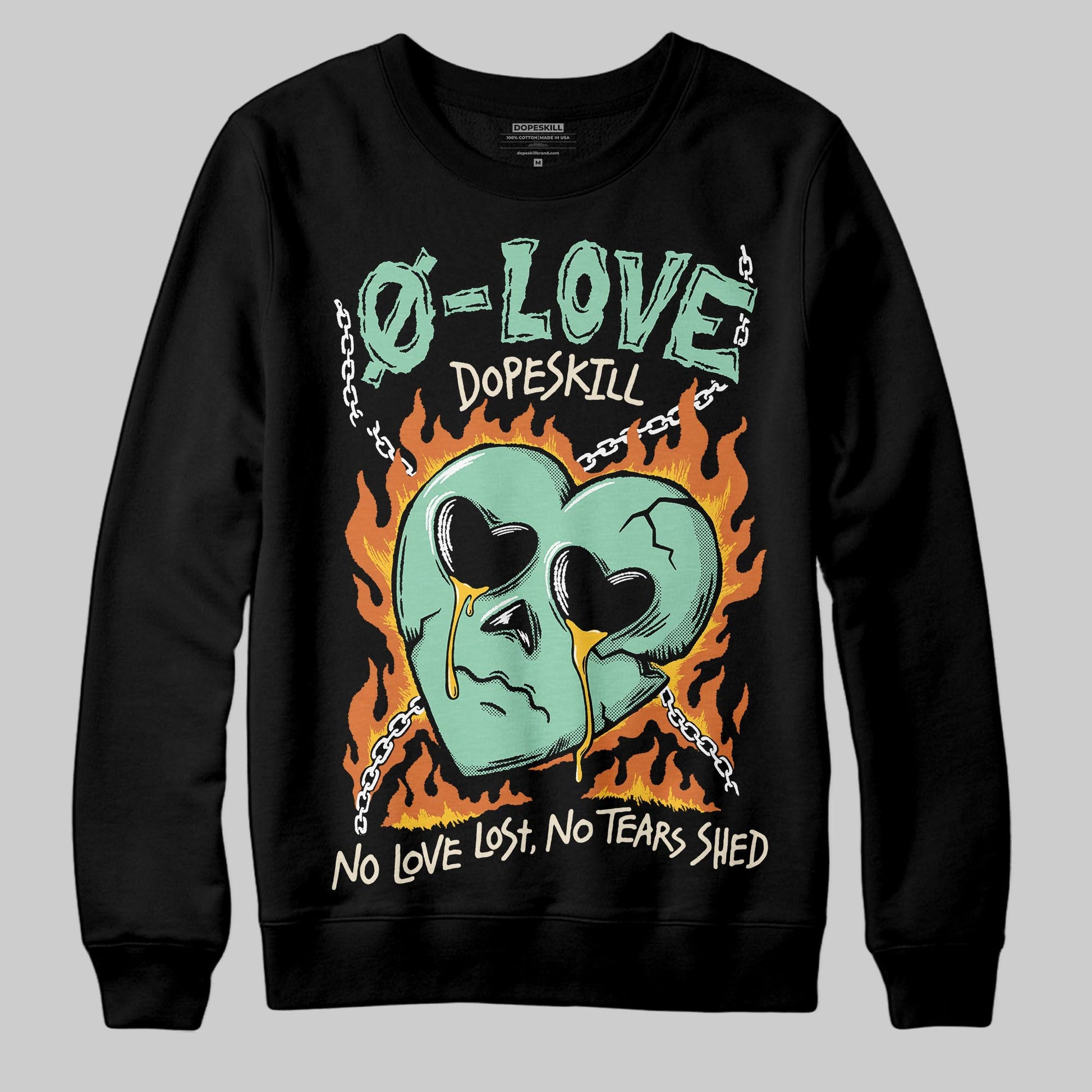 SB Dunk Low Rodeo Tourmaline DopeSkill Sweatshirt Crying Heart Graphic Streetwear - Black