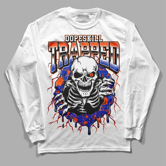 Dunk Low Futura Orange Blaze DopeSkill Long Sleeve T-Shirt Trapped Halloween Graphic Streetwear - White