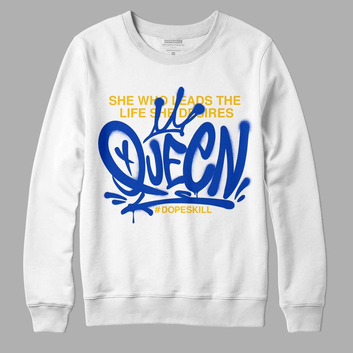 Jordan 14 “Laney” DopeSkill Sweatshirt Queen Graphic Streetwear - White