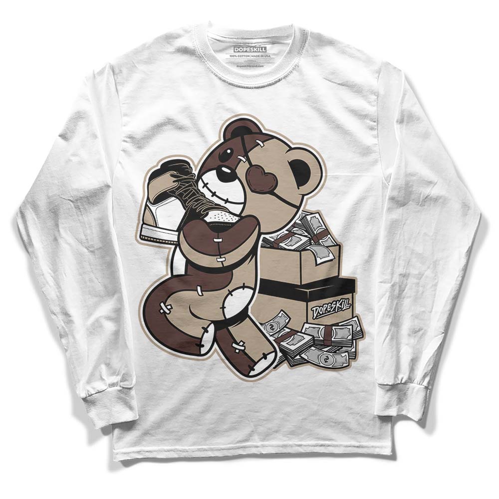 Jordan 1 High OG “Latte” DopeSkill Long Sleeve T-Shirt Bear Steals Sneaker Graphic Streetwear - White 