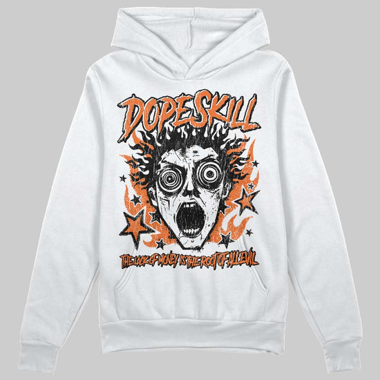 Orange, Black and White Sneakers DopeSkill Hoodie Sweatshirt Root of Evil Graphic Streetwear - White
