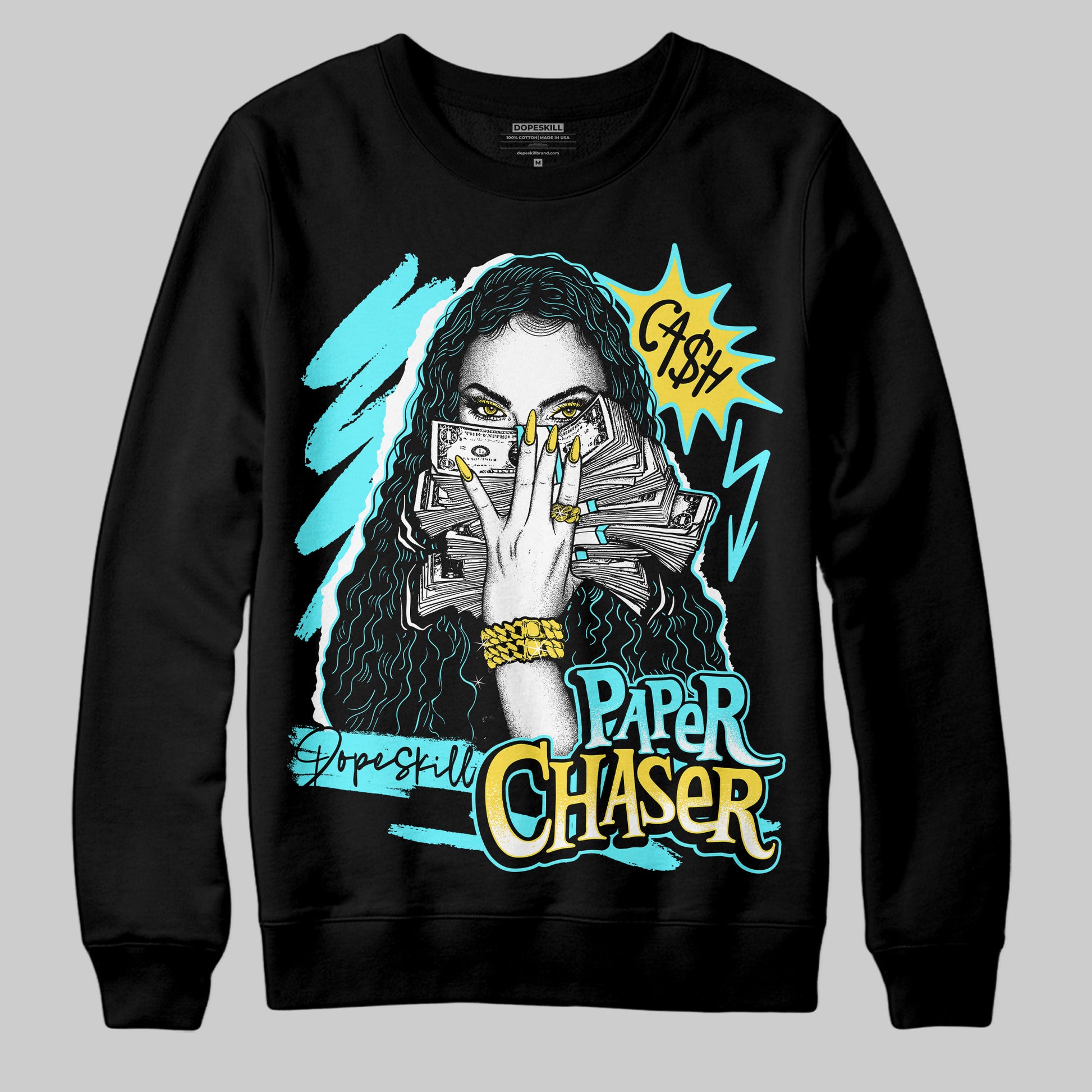 Jordan 5 Aqua DopeSkill Sweatshirt NPC Graphic Streetwear - Black