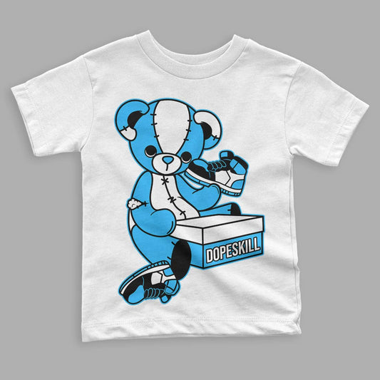 Jordan 1 High Retro OG “University Blue” DopeSkill Toddler Kids T-shirt Sneakerhead BEAR Graphic Streetwear - White