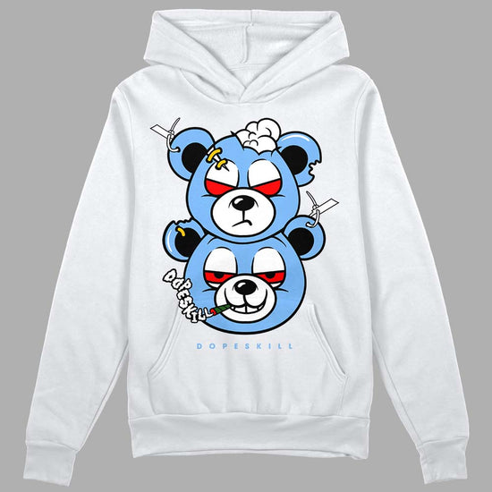 Jordan 9 Powder Blue DopeSkill Hoodie Sweatshirt New Double Bear Graphic Streetwear - WHite 