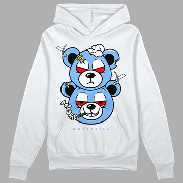 Jordan 9 Powder Blue DopeSkill Hoodie Sweatshirt New Double Bear Graphic Streetwear - WHite 