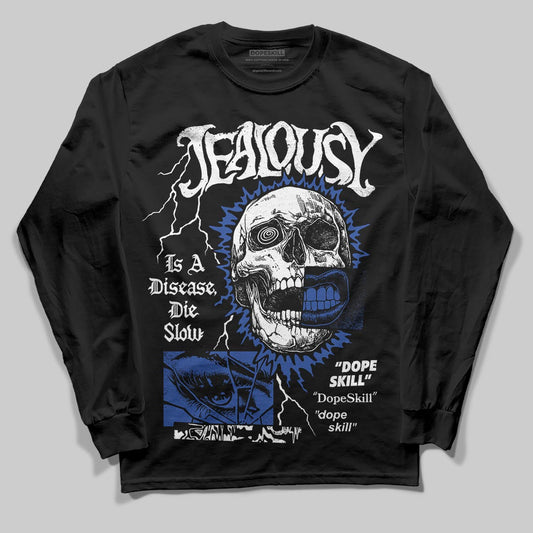Royal Blue Sneakers DopeSkill Long Sleeve T-Shirt Jealousy Graphic Streetwear - Black