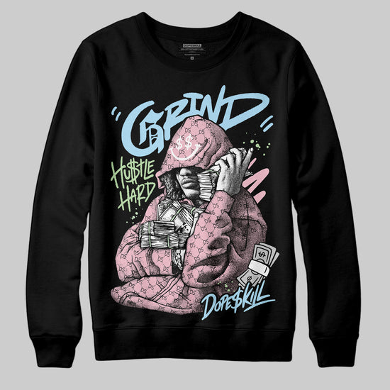 Jordan 4 Retro Valentine's Day (2026) (GS) DopeSkill Sweatshirt Grind Pray Graphic Streetwear - Black