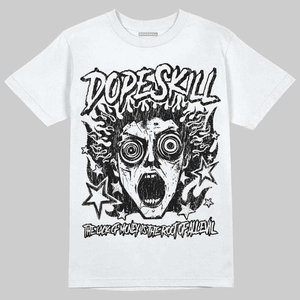 Black and White Sneakers DopeSkill T-Shirt Root of Evil Graphic Streetwear - White