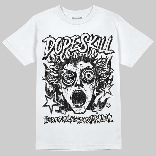 Black and White Sneakers DopeSkill T-Shirt Root of Evil Graphic Streetwear - White