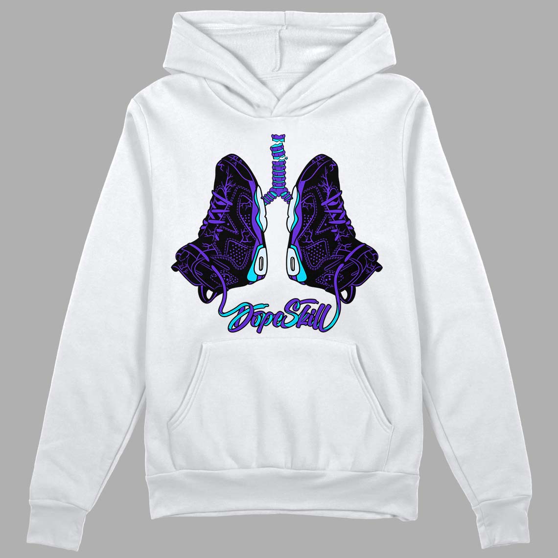 Jordan 6 "Aqua" DopeSkill Hoodie Sweatshirt Breathe Graphic Streetwear - White 