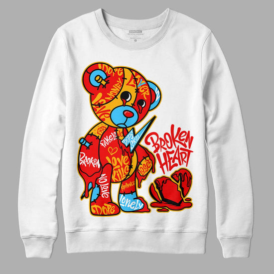 Red Sneakers DopeSkill Sweatshirt Broken Heart Graphic Streetwear - White 