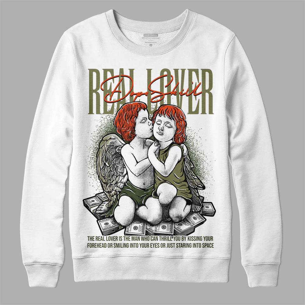 Olive Sneakers DopeSkill Sweatshirt Real Lover Graphic Streetwear - White