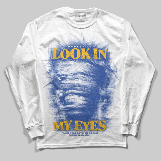 Royal Blue Sneakers DopeSkill Long Sleeve T-Shirt Look In My Eyes Graphic Streetwear - White