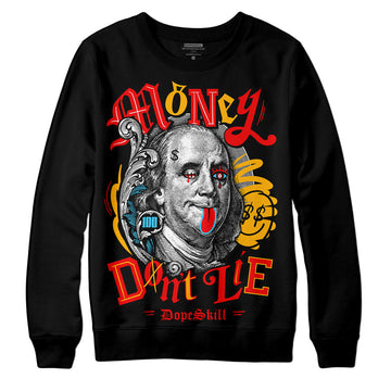 Red Sneakers DopeSkill Sweatshirt Money Don't Lie Graphic Streetwear - Black