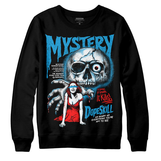 Jordan 4 Retro Military Blue DopeSkill Sweatshirt Mystery Ghostly Grasp Graphic Streetwear - Black