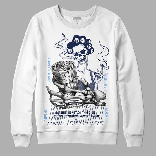 Jordan 5 Midnight Navy DopeSkill Sweatshirt Show Me The Money Graphic Streetwear