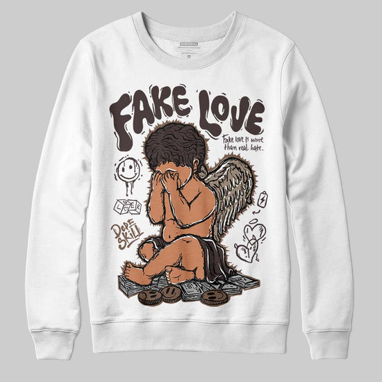 SoleFly x Air Jordan 12 Retro SP 'Cafecito/Baroque Brown' DopeSkill Sweatshirt False Love Graphic Streetwear - White