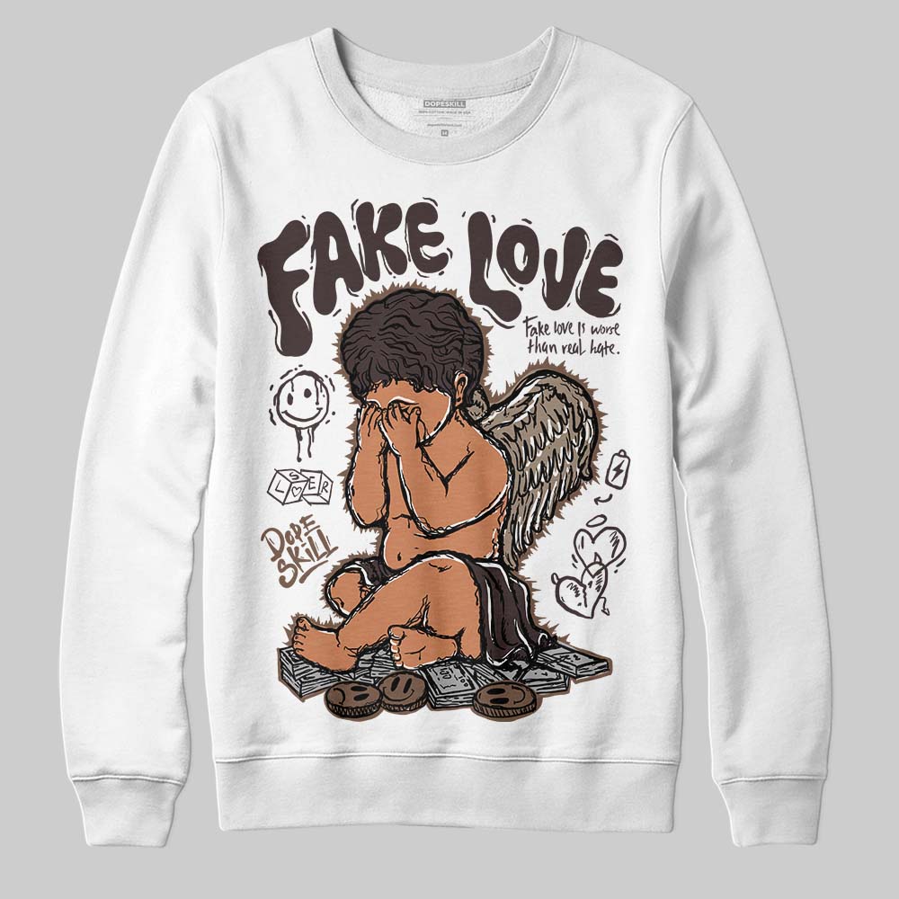 SoleFly x Air Jordan 12 Retro SP 'Cafecito/Baroque Brown' DopeSkill Sweatshirt False Love Graphic Streetwear - White