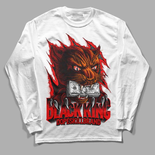 Jordan 1 Retro High OG "Satin Bred" DopeSkill Long Sleeve T-Shirt Black King Graphic Streetwear - White 