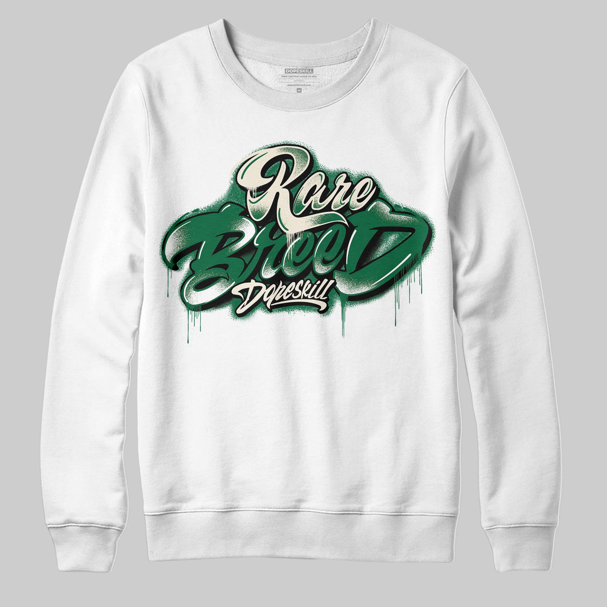 Jordan 13 GS “Pine Green” DopeSkill Sweatshirt Rare Breed Type Graphic Streetwear - White