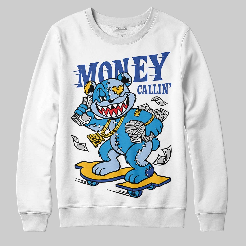 Royal Blue Sneakers DopeSkill Sweatshirt Money Callin' Graphic Streetwear - White