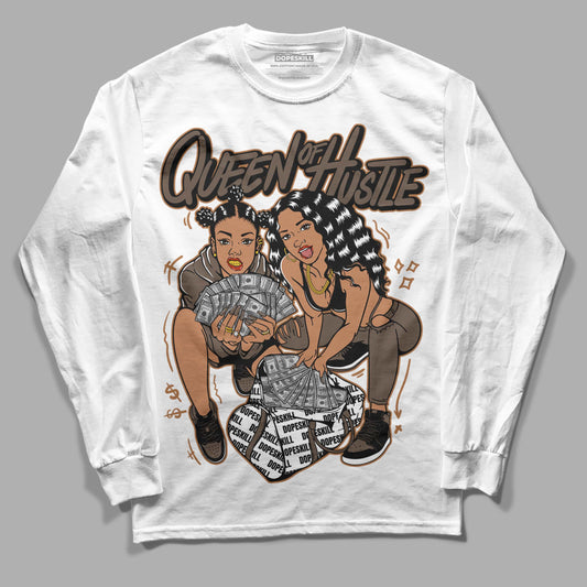 Jordan 1 Retro High OG Palomino DopeSkill Long Sleeve T-Shirt Queen Of Hustle Graphic Streetwear - White