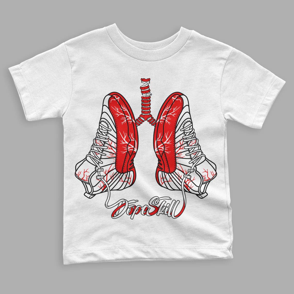 Jordan 12 “Cherry” DopeSkill Toddler Kids T-shirt Breathe Graphic Streetwear - White 