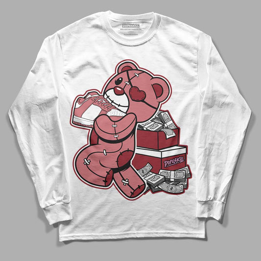 Valentine's Day Collection DopeSkill Long Sleeve T-Shirt Bear Steals Sneaker Graphic Streetwear - White