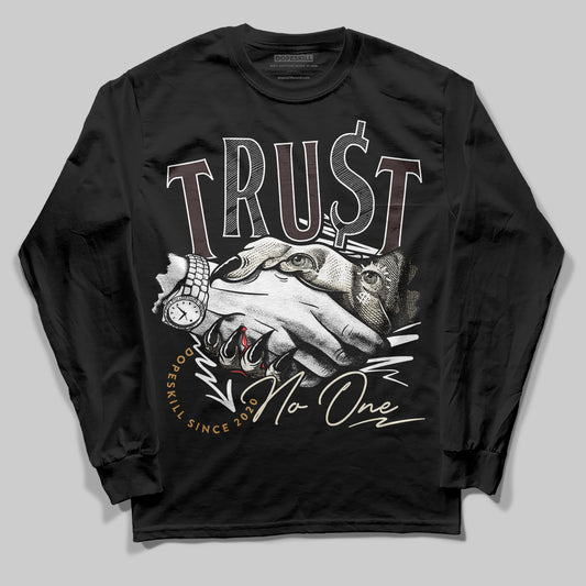 Jordan 5 “Earth/Metallic Gold” DopeSkill Long Sleeve T-Shirt Trust No One Graphic Streetwear - Black