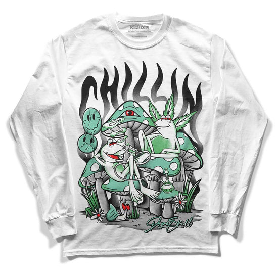 Jordan 1 High OG Green Glow DopeSkill Long Sleeve T-Shirt Chillin Graphic Streetwear - White 