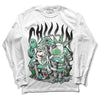 Jordan 1 High OG Green Glow DopeSkill Long Sleeve T-Shirt Chillin Graphic Streetwear - White 
