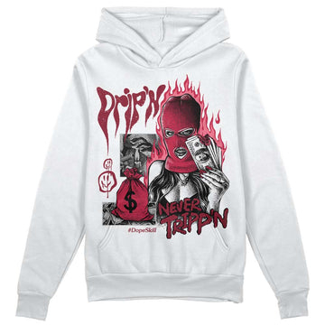 Jordan 1 Retro High '85 OG Metallic Burgundy DopeSkill Hoodie Sweatshirt Drip'n Never Tripp'n Graphic Streetwear - White