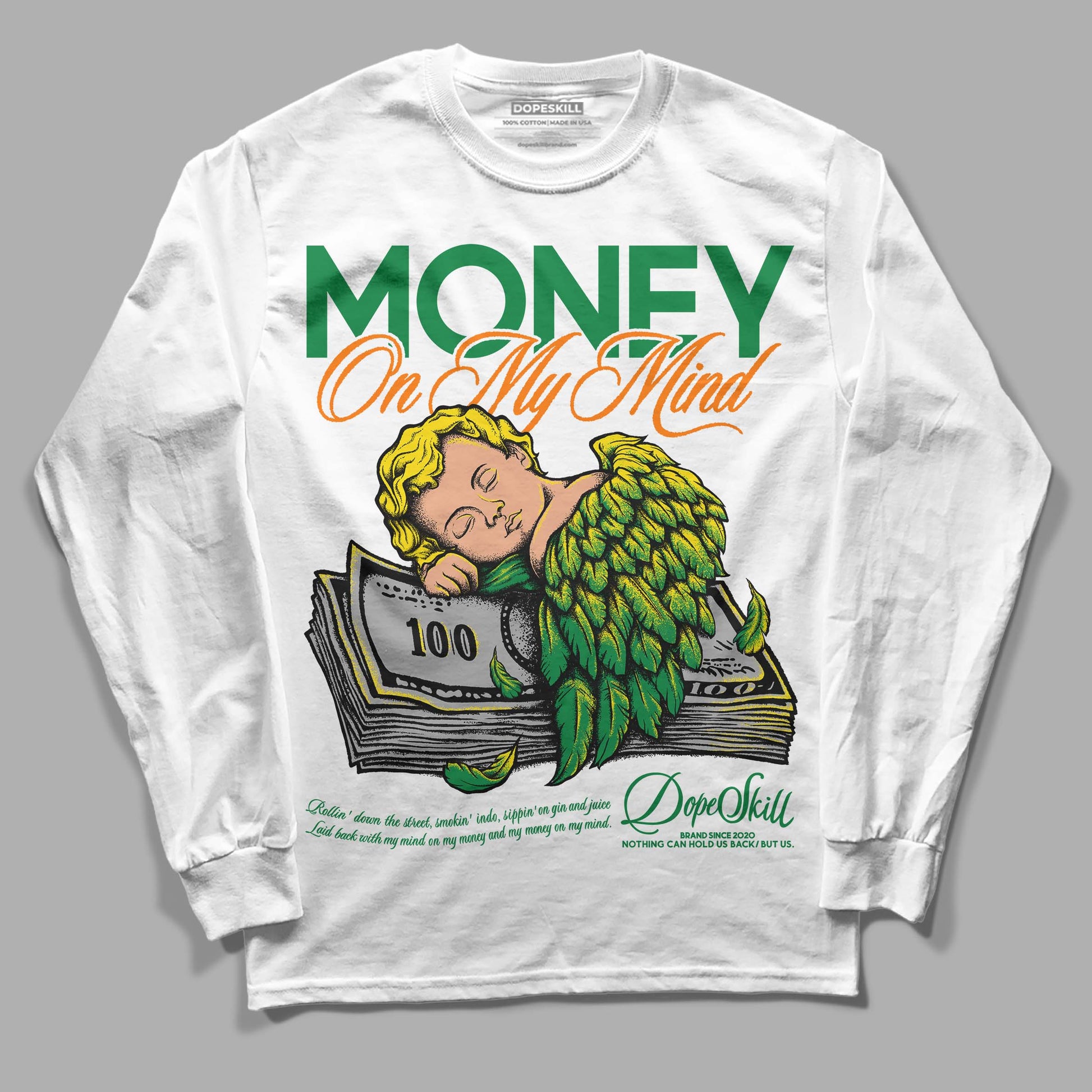 Dunk Low Reverse Brazil DopeSkill Long Sleeve T-Shirt MOMM Graphic Streetwear - White